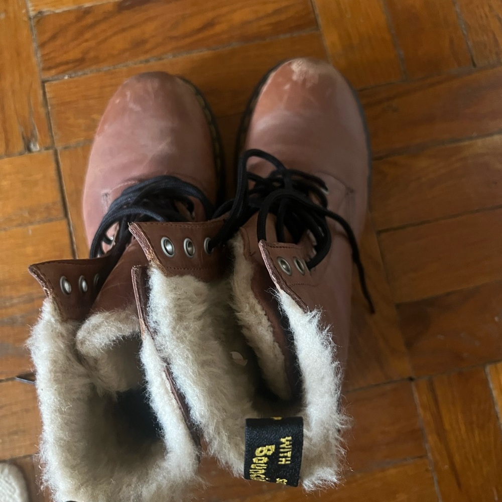 Doc Martin Brown Leather Lace-Up Boots - Picture 3 of 4